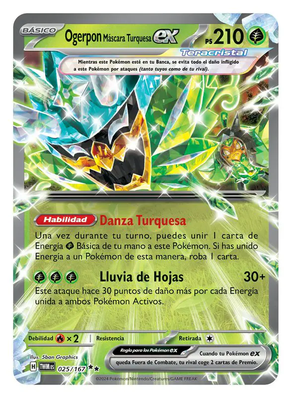 JCC Pokémon Mascarada Crepuscular Ogerpon Turquesa ex