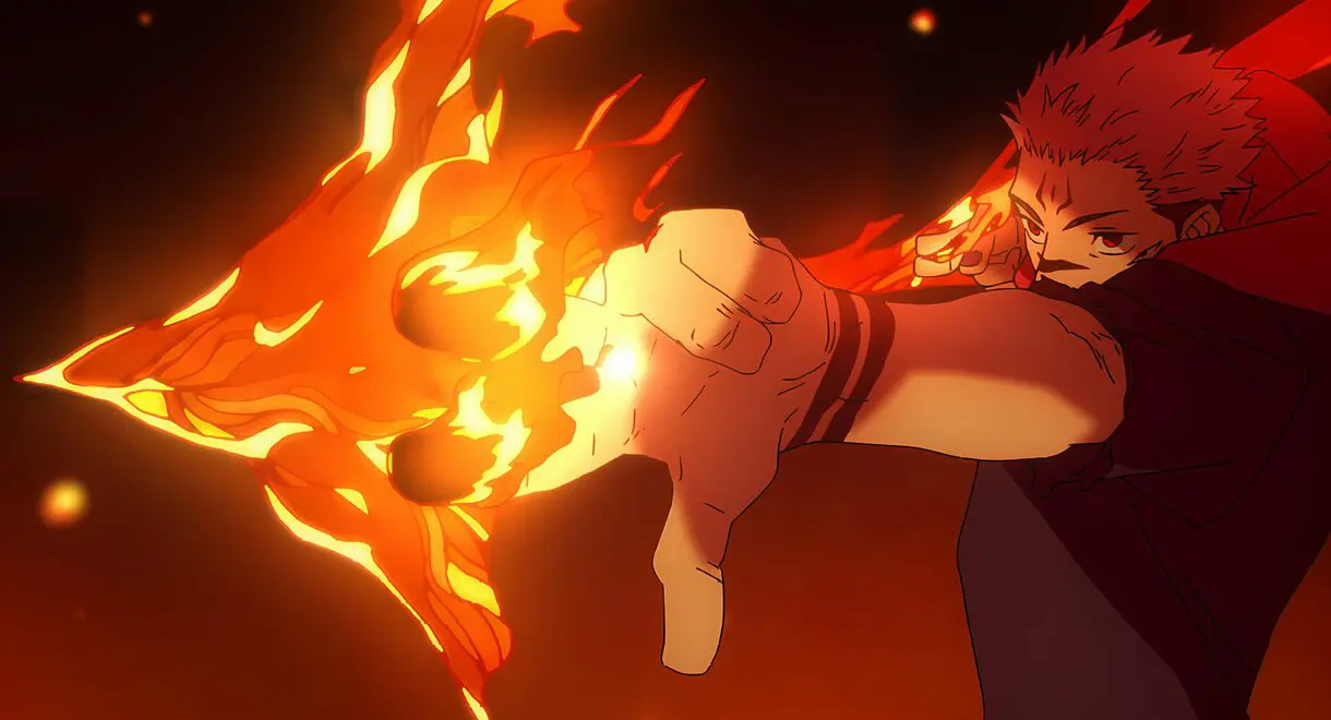 Sukuna con su ataque de fuego