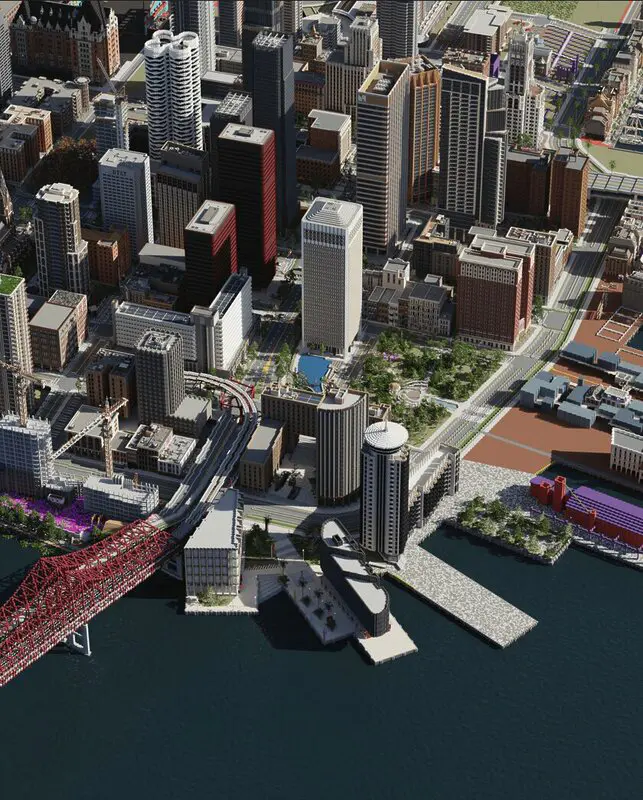 ciudad creada en Minecraft