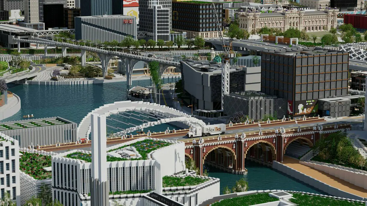 puente hecho en Minecraft