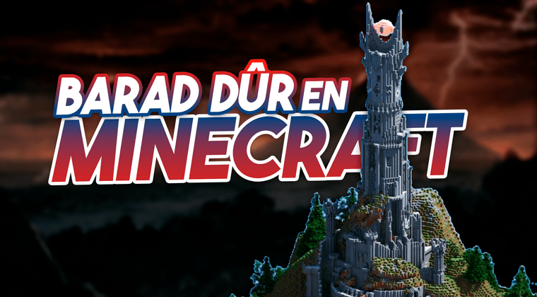 Imagen de Recrean en Minecraft Barad Dûr, la Torre Oscura del Señor de los Anillos, y el resultado es increíble