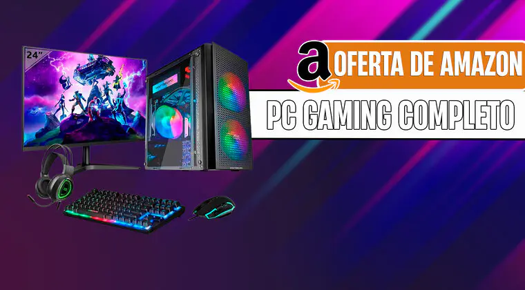 Imagen de PC gaming completo con monitor, teclado, ratón y auriculares rebajado 80 euros
