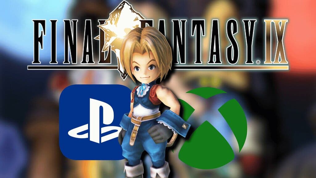 Zidane Tribal, protagonista de Final Fantasy 9, junto a los logos de Xbox y PlayStation