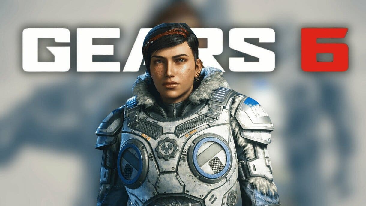 Logotipo de Gears 6 con Kait Diaz, personaje principal de Gears 5