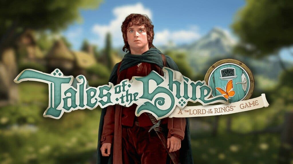 Frodo junto al logotipo de Tales of the Shire, el nuevo videojuego de El Señor de los Anillos