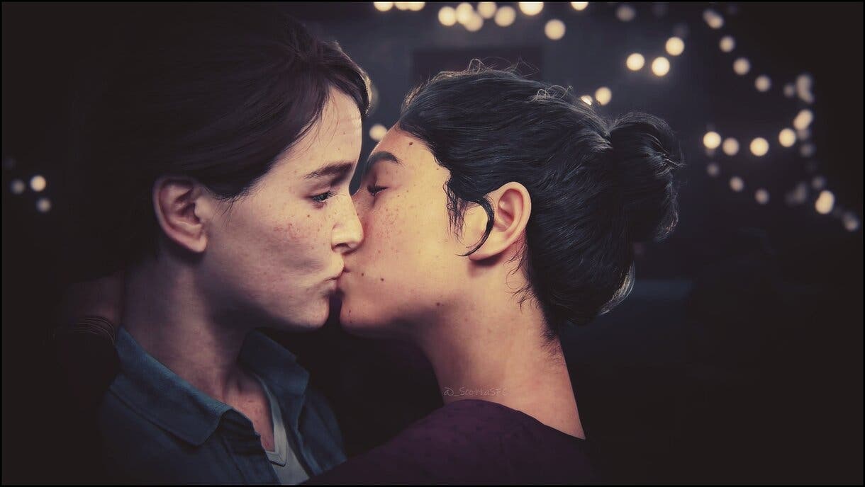 Ellie y Dina beso 