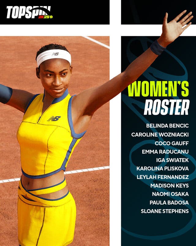 topspin2k25 womens roster