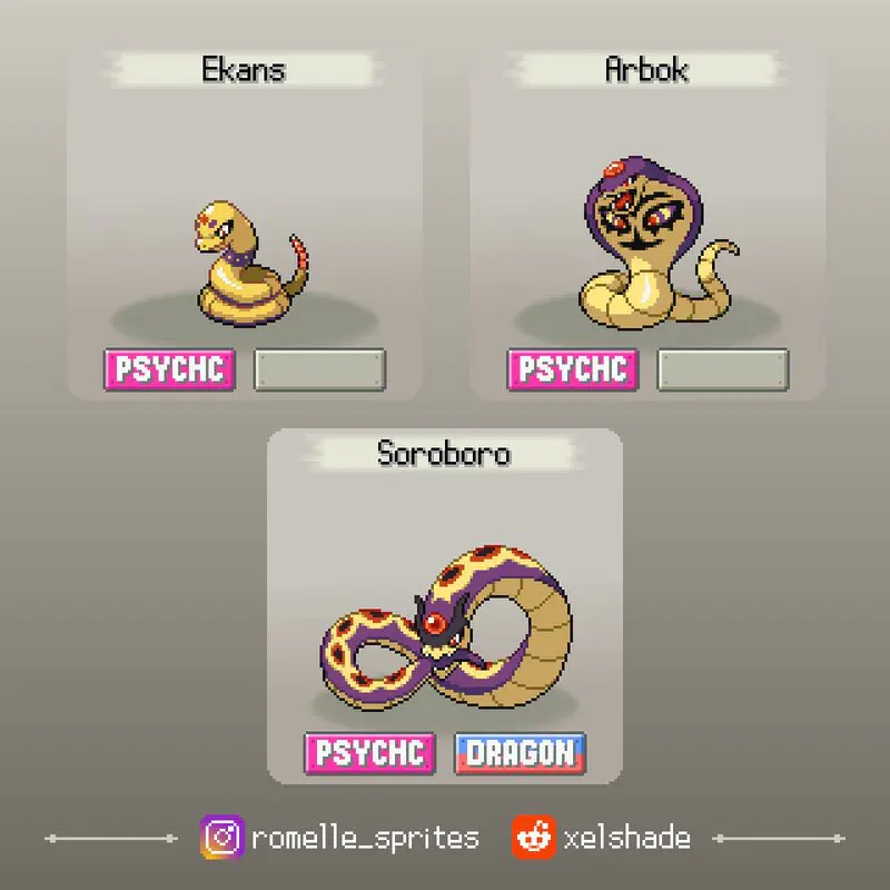 La nueva variante y evolución de Arbok realizada por un talentoso fan