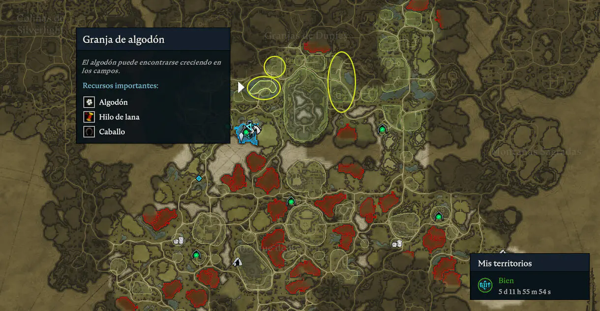 Dónde encontrar algodón en V Rising
