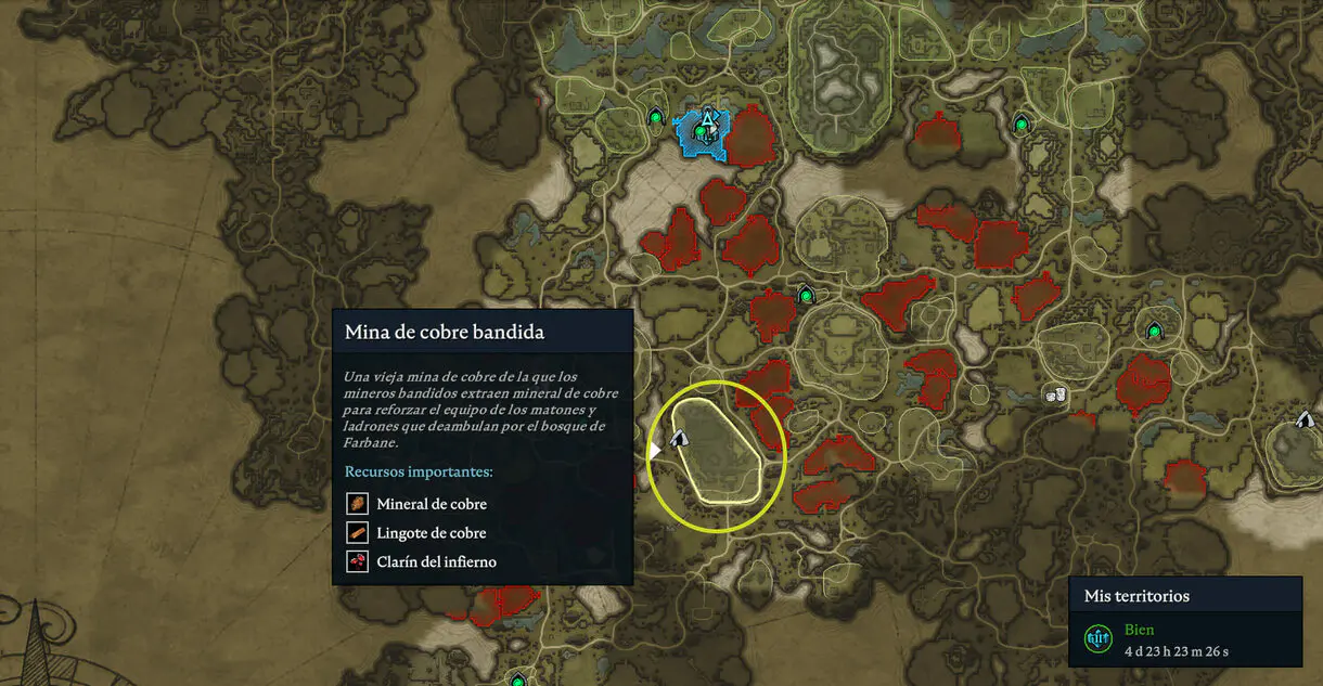 Dónde encontrar cobre en V Rising.