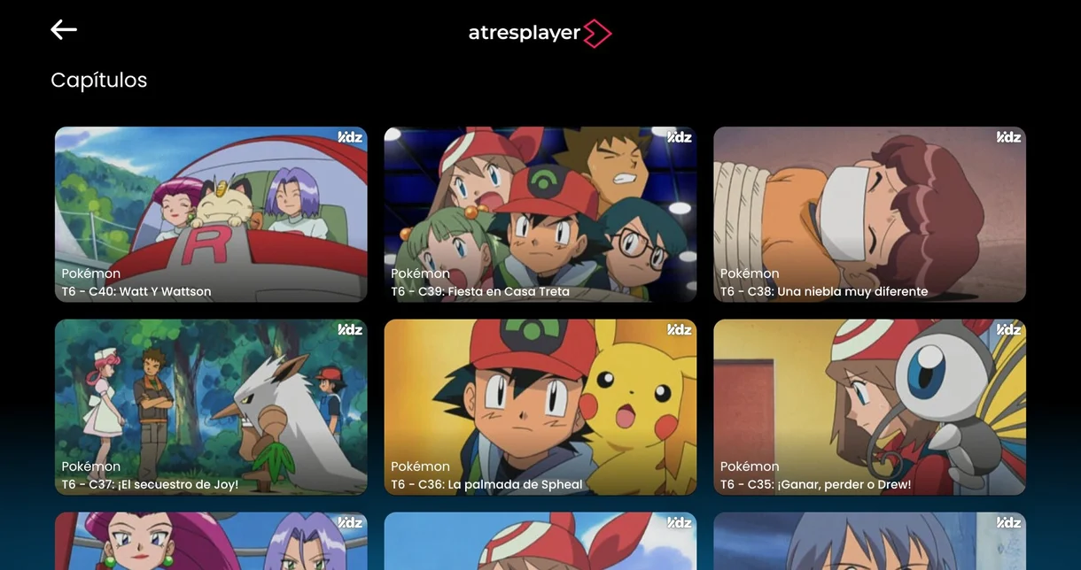 Pokemon en Atresplayer