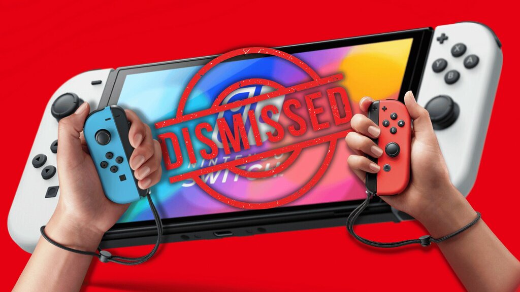 Joy-con de Nintendo junto a la consola debido a la desestimación de casos anteriormente archivados