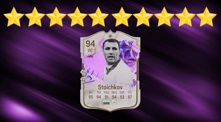 Imagen de EA Sports FC 24: Stoichkov Icono del Aniversario Ultimate (de estrellas perfectas) disponible en SBC