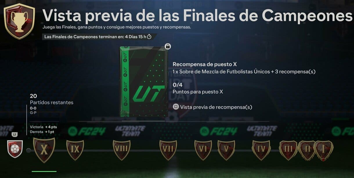 Apartado de recompensas por rangos de las Finales de Campeones EA Sports FC 24 Ultimate Team