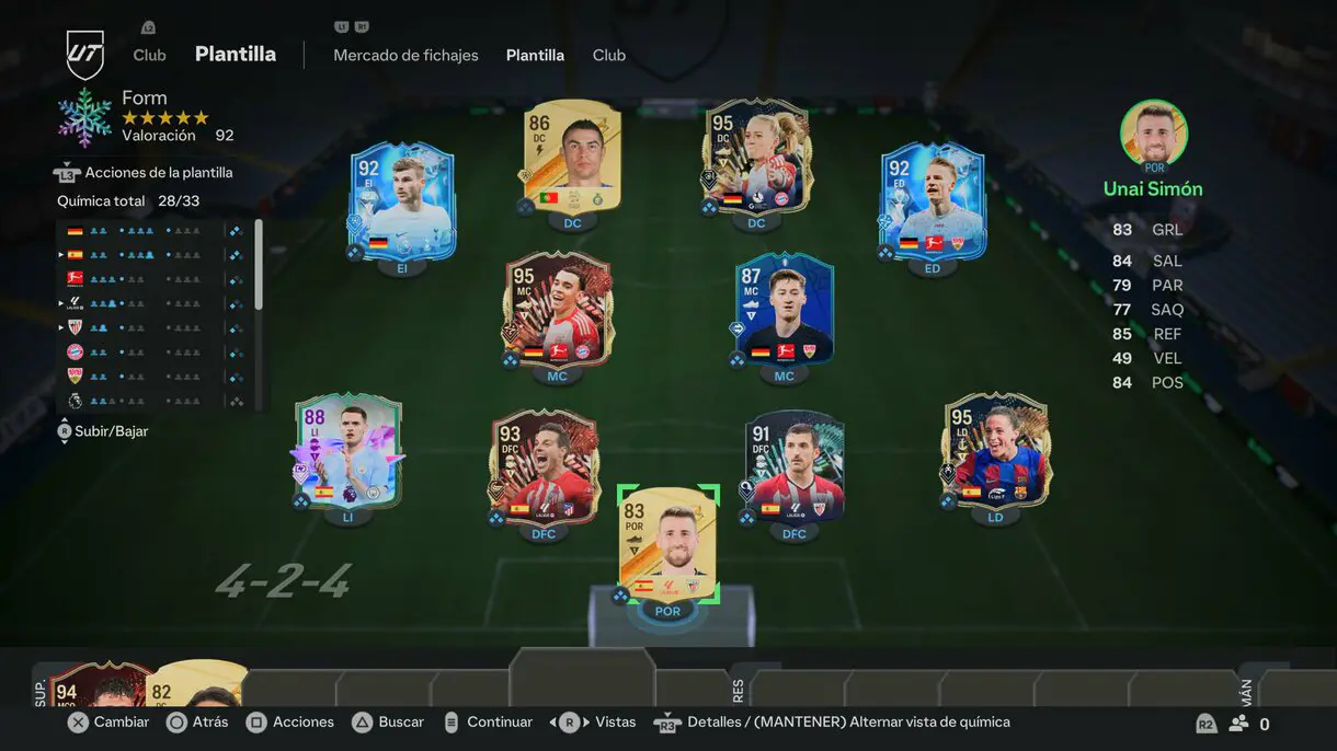 Plantilla EA Sports FC 24 Ultimate Team para completar los objetivos Recuerdos de la EURO