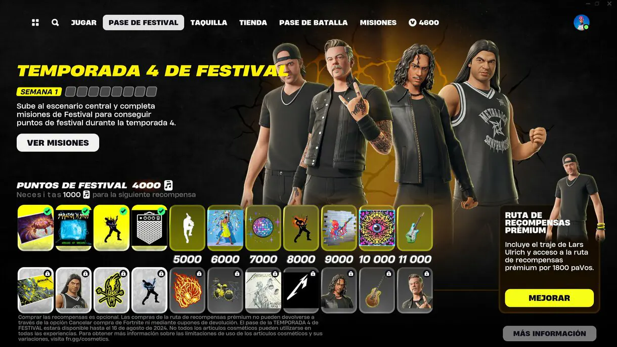Fortnite recibe las nuevas skins de Metallica