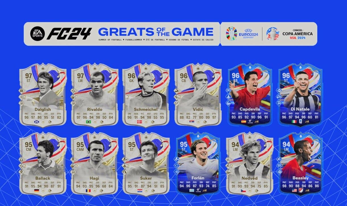 Primer equipo Greats of the Game (sin los jugadores del mini-lanzamiento) de EA Sports FC 24 Ultimate Team
