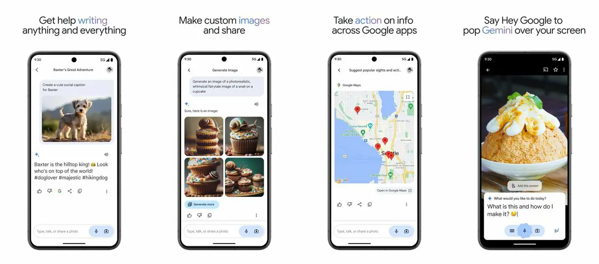 Google Gemini en smartphones.