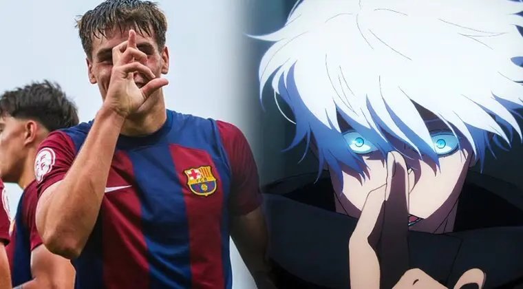 Imagen de Marc Guiu es fan de Jujutsu Kaisen; el jugador del Barça celebró su más reciente gol 'a lo Gojo'