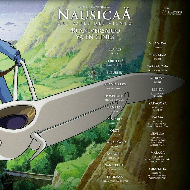 Nausicaa del Valle del Viento listado de cines 2