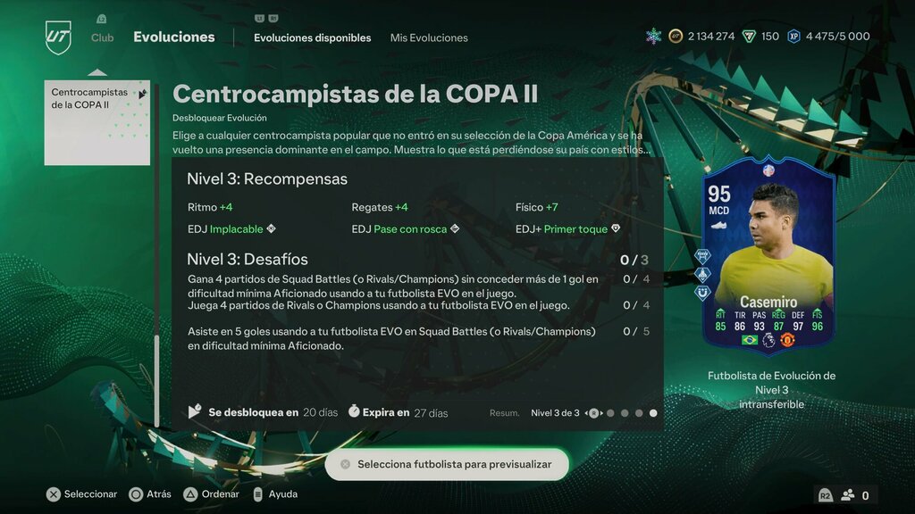 portada evoluciones centrocampistas de la copa ii ea sports fc 24