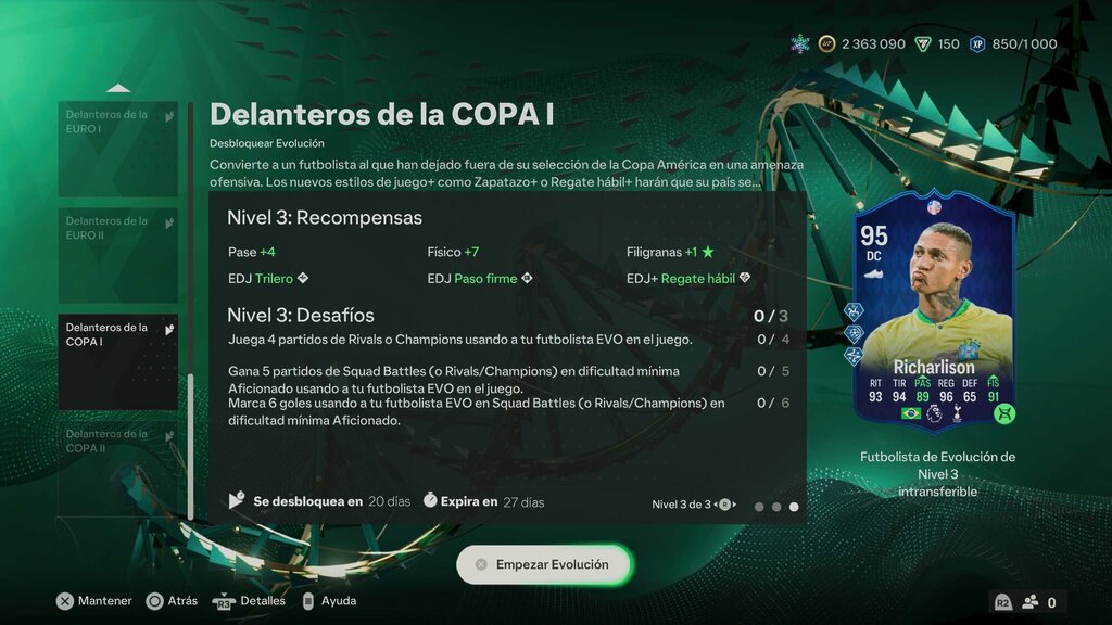 portada evoluciones delanteros de la copa ea sports fc 24