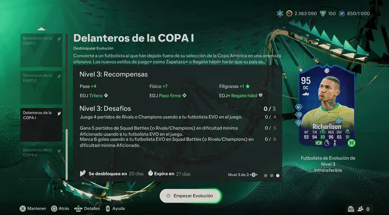 Imagen de EA Sports FC 24: ¿A quiénes elijo para la Evolución "Delanteros de la COPA"?