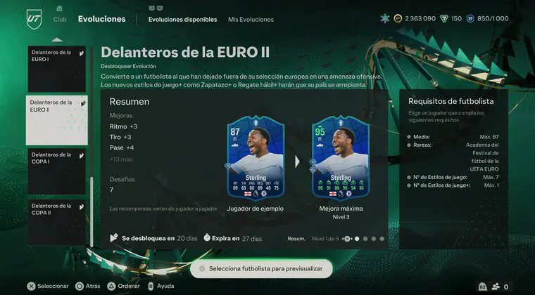 Imagen de EA Sports FC 24: ¿Qué cartas elijo para las Evoluciones "Delanteros de la EURO"?