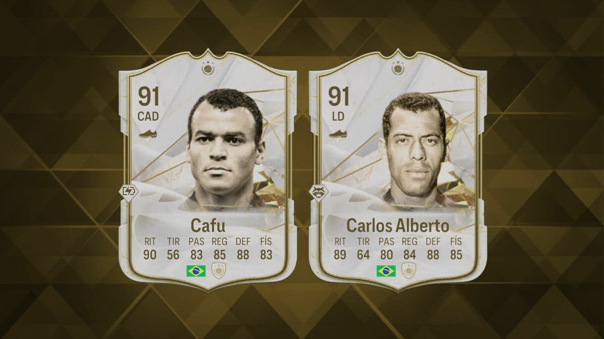 Diseño con cartas Icono básica de Cafu y Carlos Alberto EA Sports FC 24 Ultimate Team