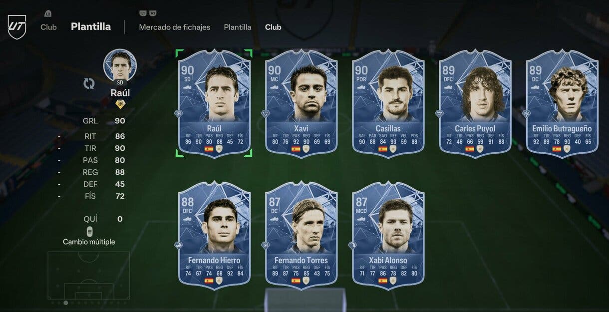 Cartas conceptuales Raúl, Xavi, Casillas, Puyol, Butragueño, Hierro, Torres y Xabi Alonso Iconos básicos EA Sports FC 24 Ultimate Team