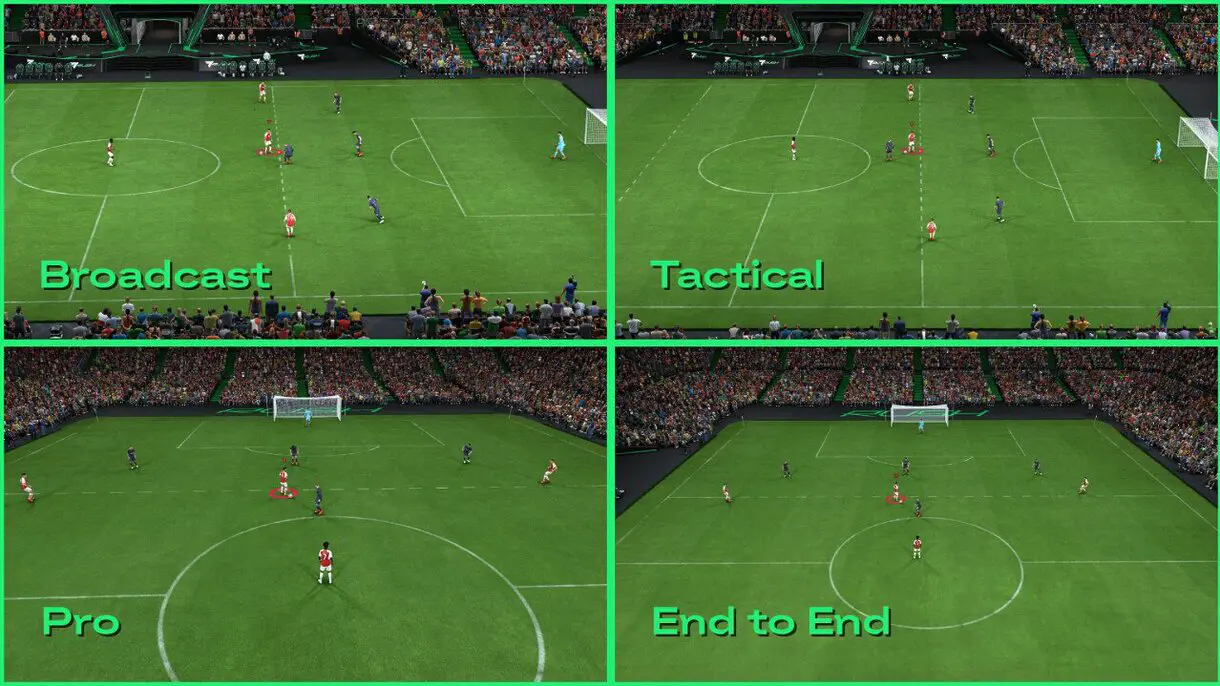 Imágenes del campo en Rush con las cuatro nuevas cámaras que serán incluidas para este modo en EA Sports FC 25
