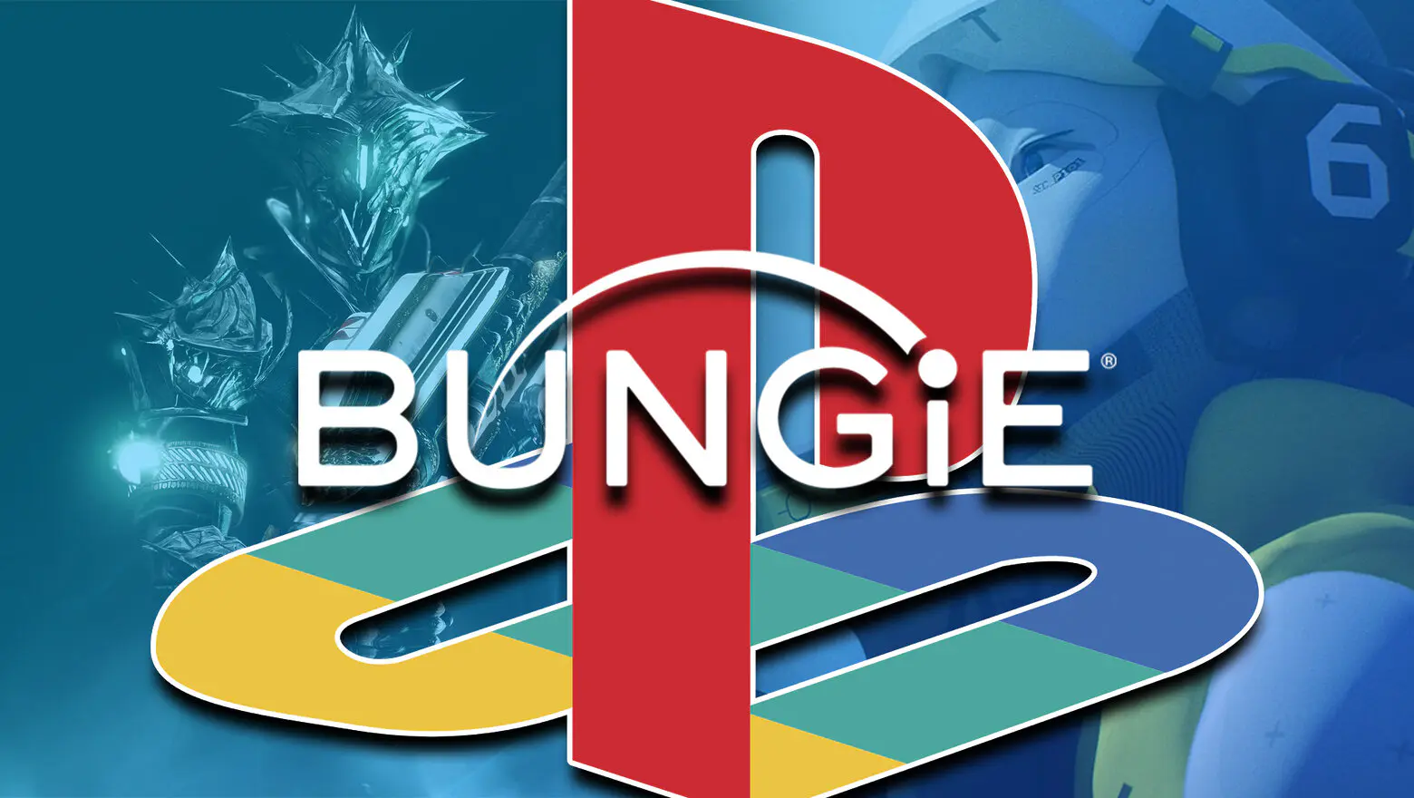 Logos de PlayStation y Bungie superpuestos