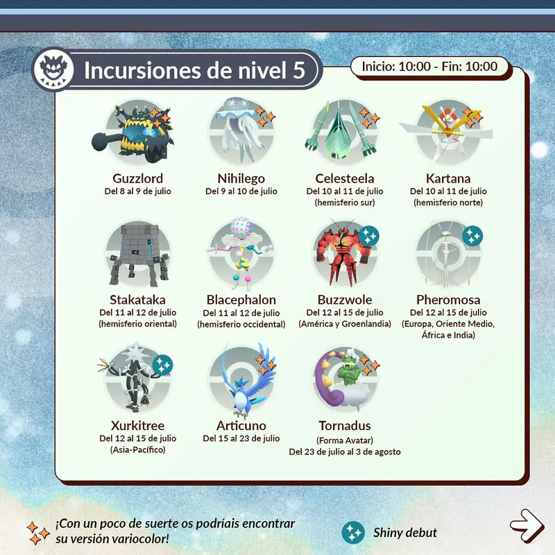 Pokémon GO Incursiones julio 2024