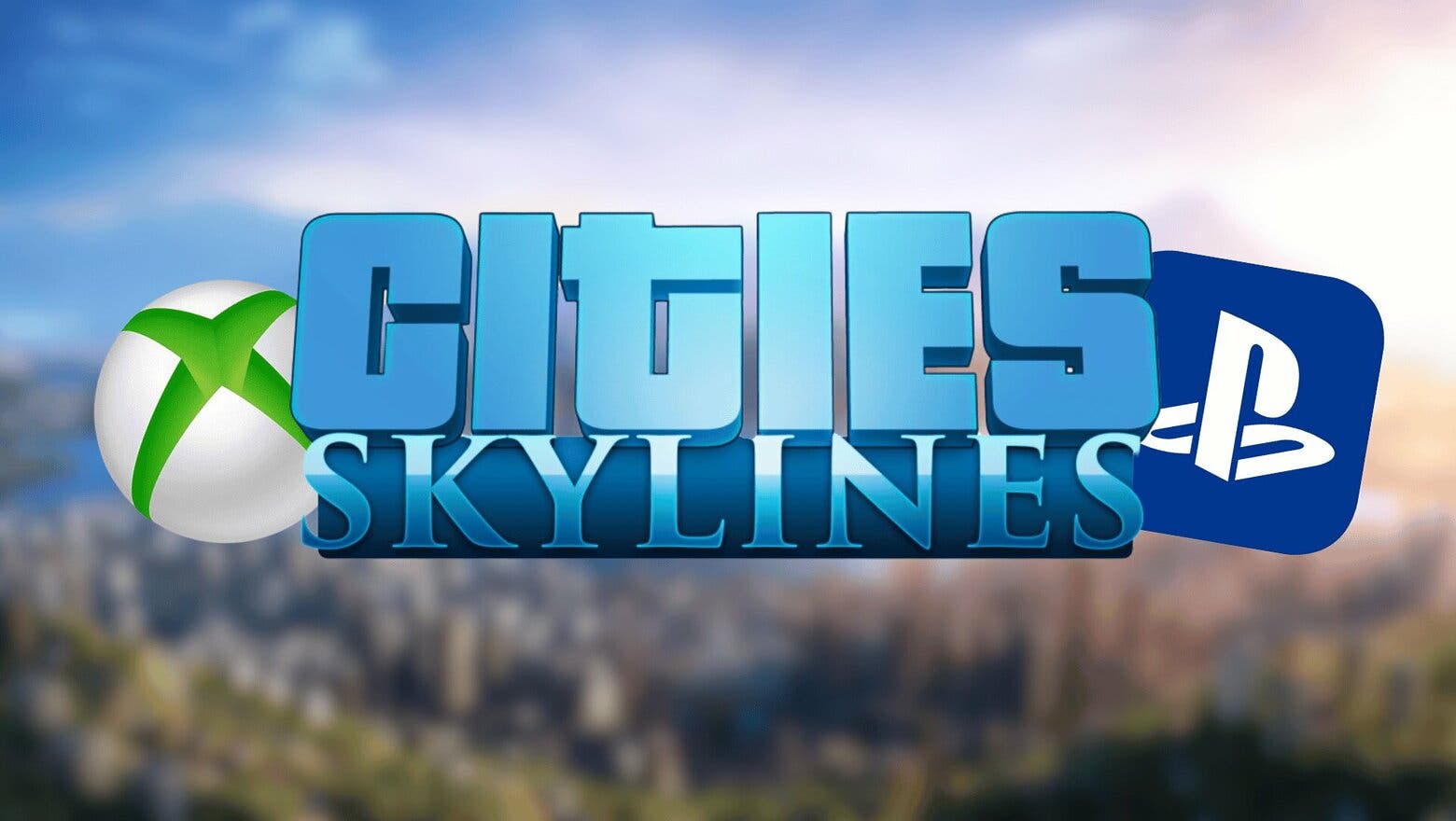 Cities: Skylines II junto al logo de Xbox y PlayStation