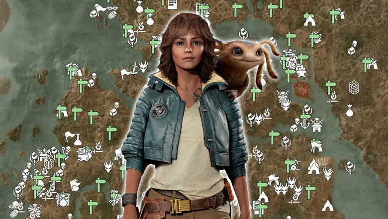 Star Wars Outlaws sin marcadores en el mapa