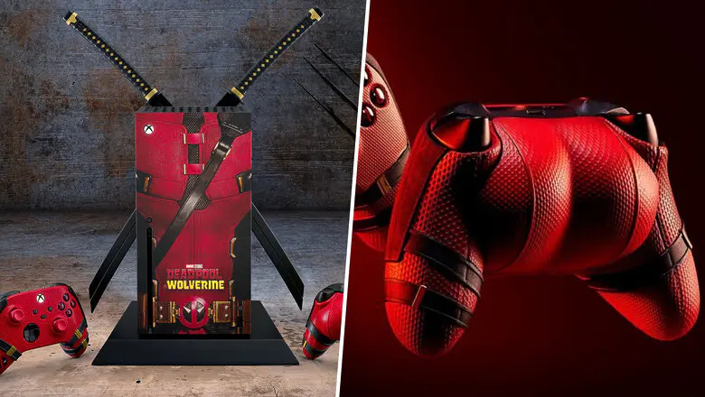 Xbox Series y mando inspirados en Deadpool