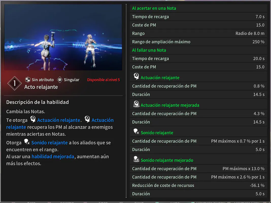 Acto relajante habilidad Luna The First Descendant