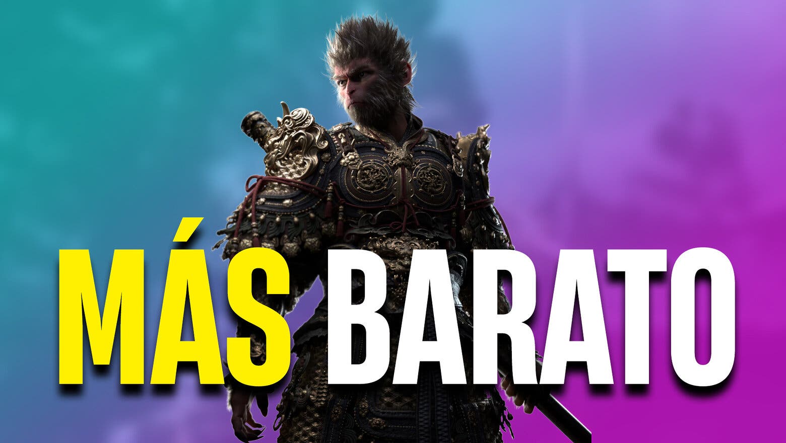 Render del protagonista de Black Myth Wukong junto al texto más barato