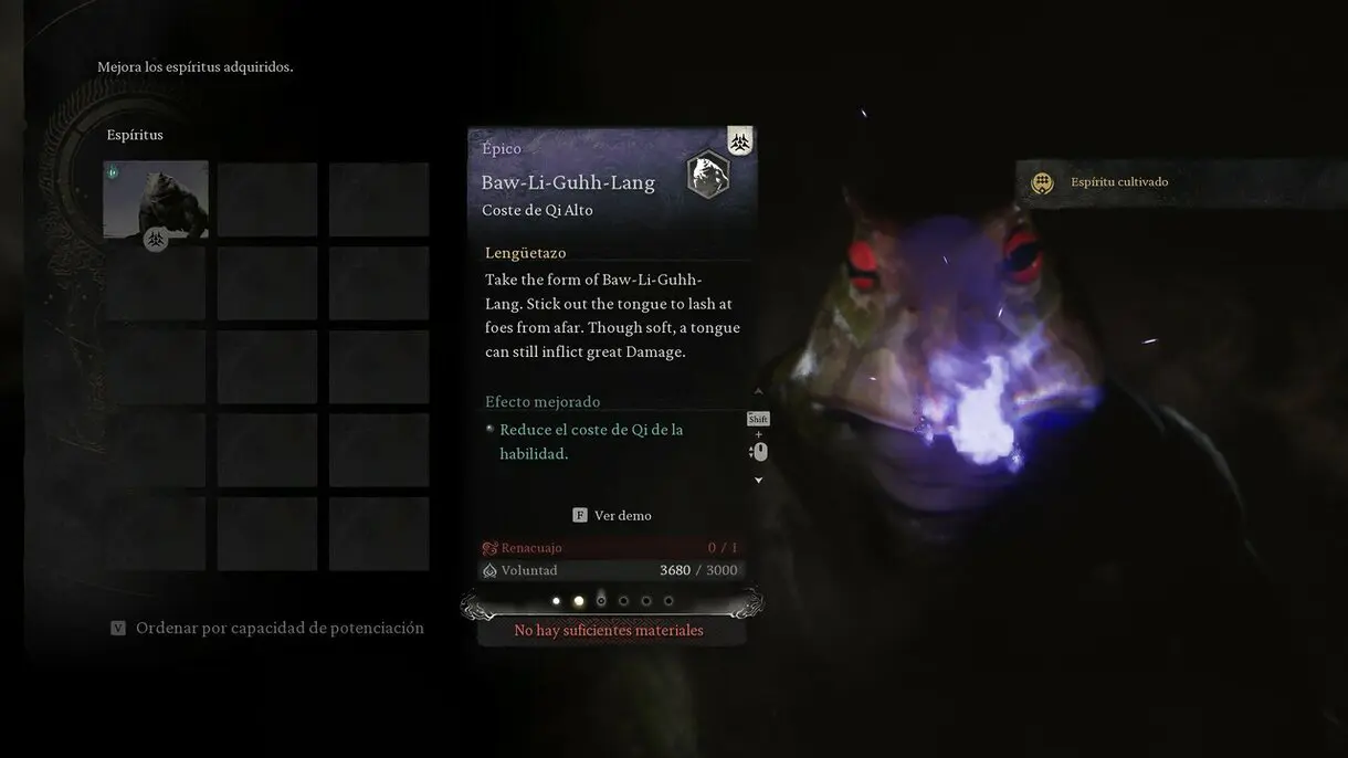 Cómo mejorar los espíritus en Black Myth Wukong