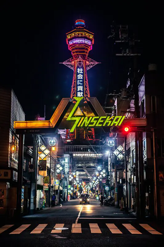 Calle comercial Shinsekai Hondori Osaka, Japón