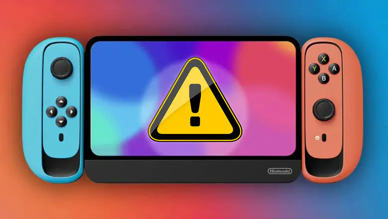 Fanart de Nintendo Switch con un icono de peligro