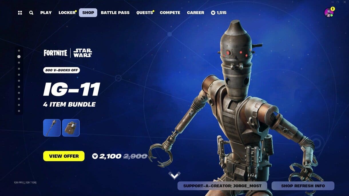 La skin de Ig-11 en Fortnite