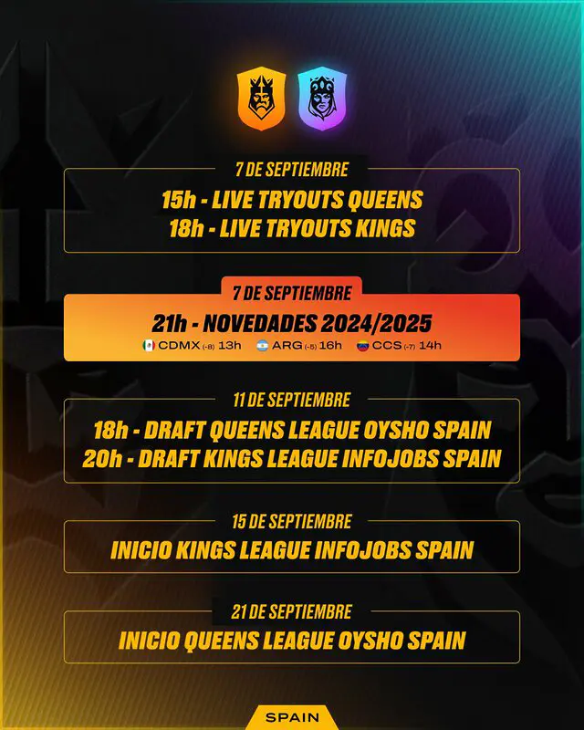 horario kings league y queens league españa