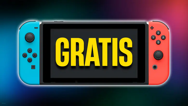 Nintendo Switch con la palabra gratis en su pantalla
