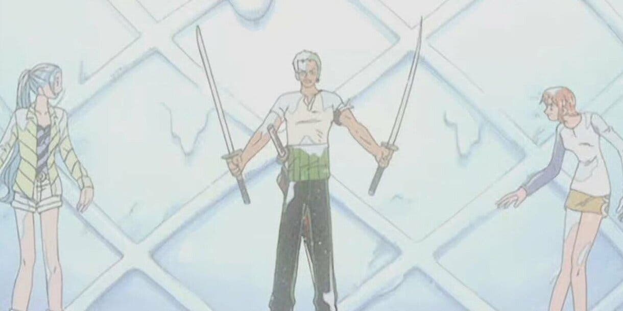 Zoro casi se corta las piernas