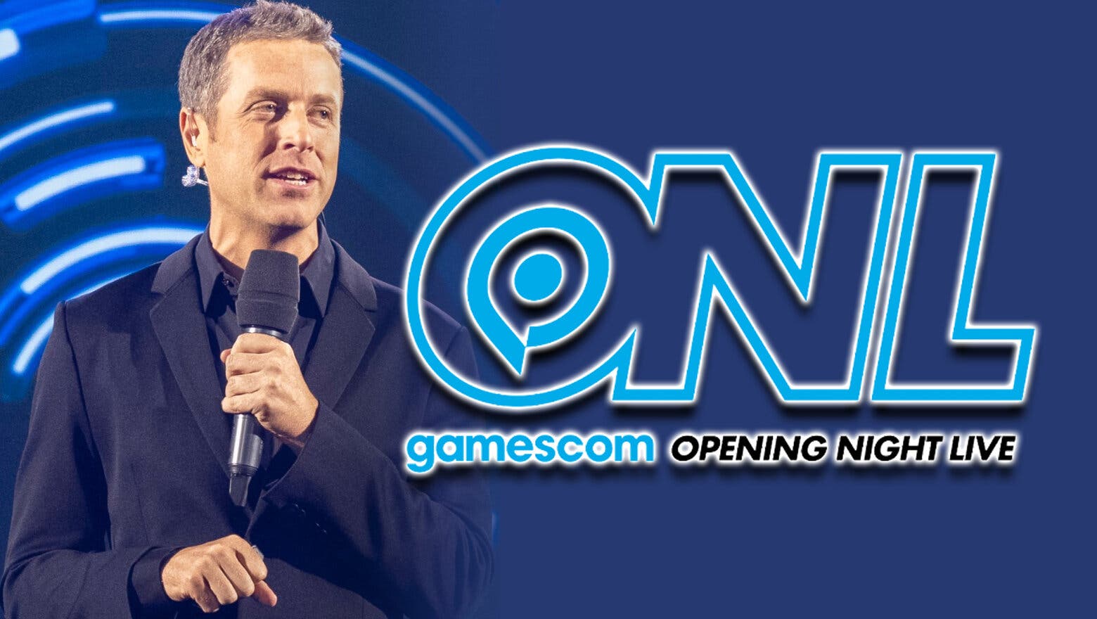 Logo de Opening Night Live 2024 junto a una foto de Geoff Keighley, presentador del programa