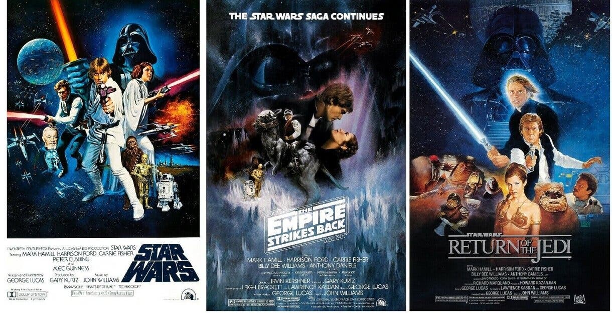 La trilogía original de Star Wars