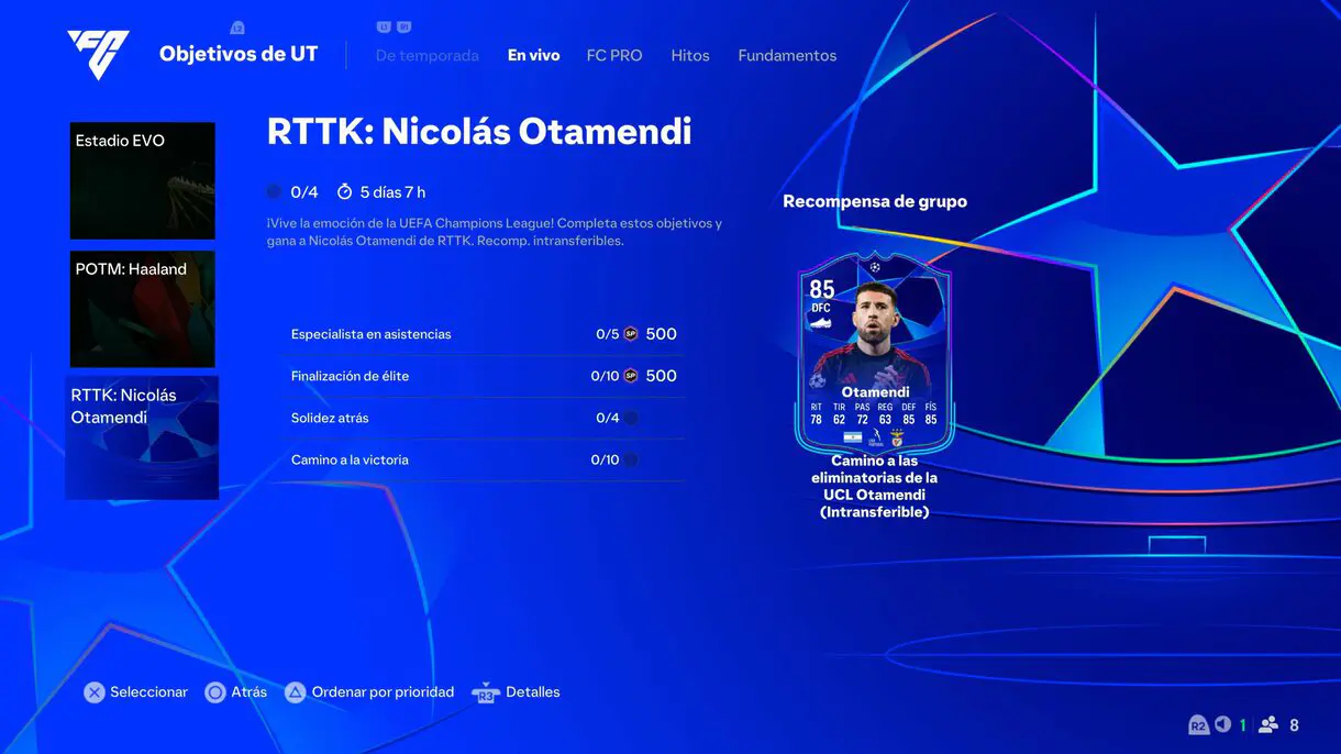 EA Sports FC 25: cómo conseguir GRATIS 5.000 SP, Otamendi 85 RTTK y 15 SOBRES