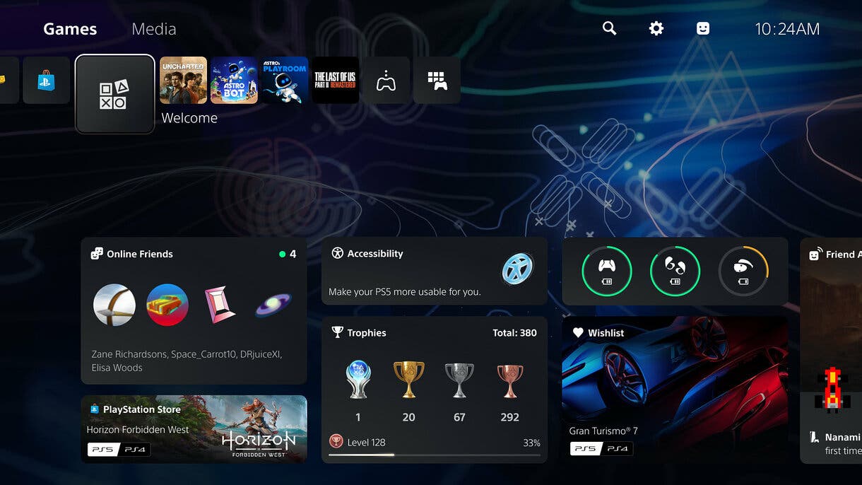 Así es la nueva actualización de PS5: fondo personalizados, carga adaptativa y más