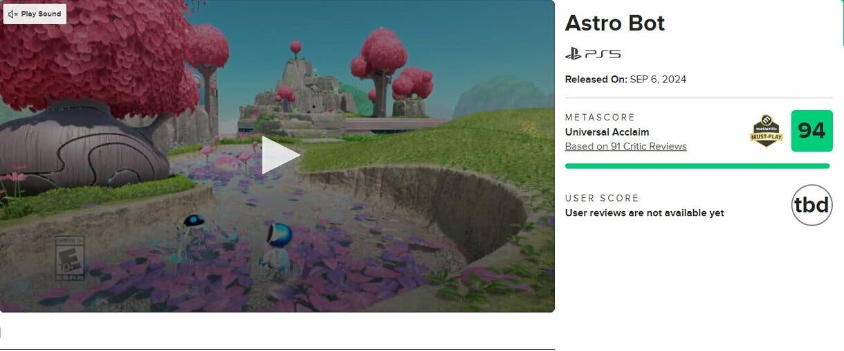 Astro Bot Metacritic 